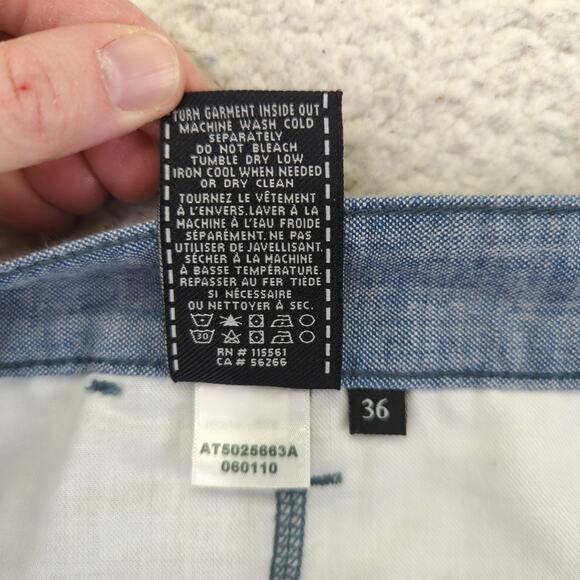 7 For All Mankind 100% Cotton Chino Shorts Men's Size 36 Chambray - Picture 4 of 4